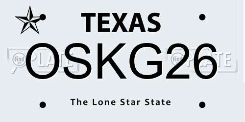 OSKG26 Texas License Plate