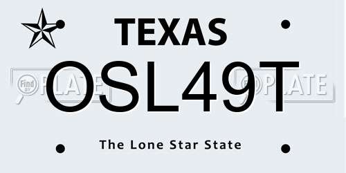 OSL49T Texas License Plate