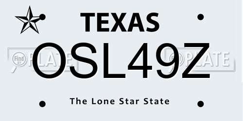OSL49Z Texas License Plate