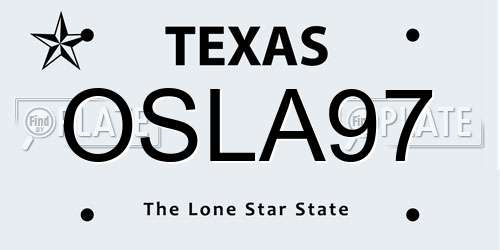 OSLA97 Texas License Plate
