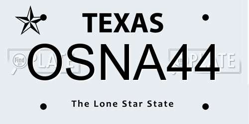 OSNA44 Texas License Plate
