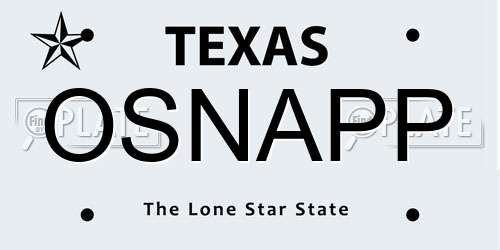 OSNAPP Texas License Plate