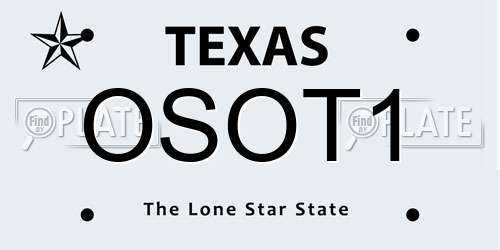 OSOT1 Texas License Plate
