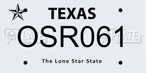 OSR061 Texas License Plate