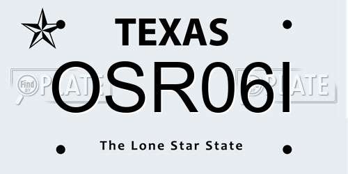 OSR06I Texas License Plate