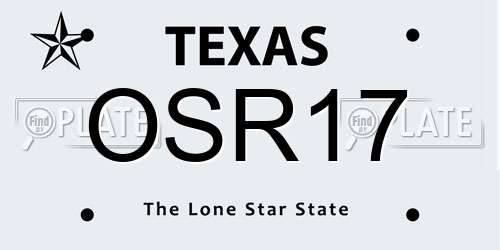 OSR17 Texas License Plate