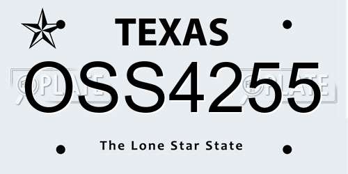 OSS4255 Texas License Plate