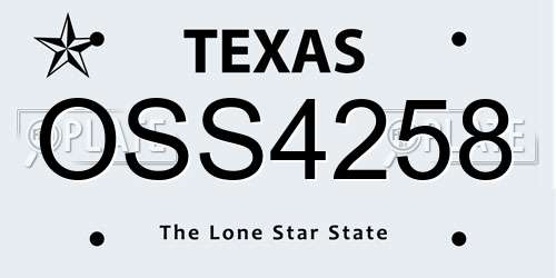 OSS4258 Texas License Plate