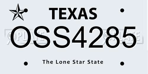 OSS4285 Texas License Plate
