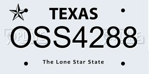 OSS4288 Texas License Plate