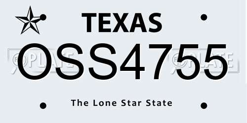 OSS4755 Texas License Plate