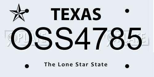 OSS4785 Texas License Plate