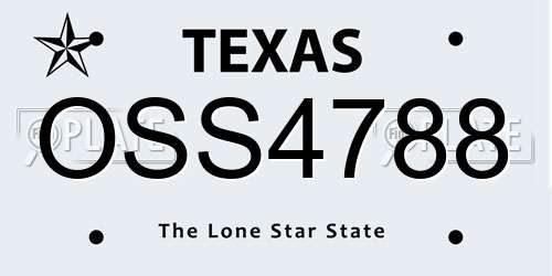 OSS4788 Texas License Plate