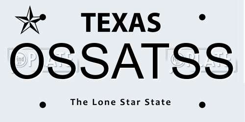 OSSATSS Texas License Plate