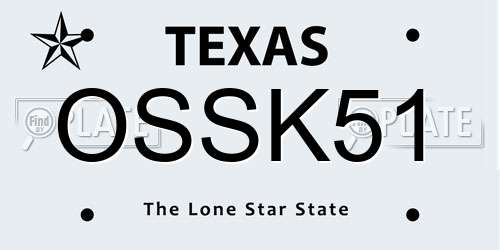 OSSK51 Texas License Plate