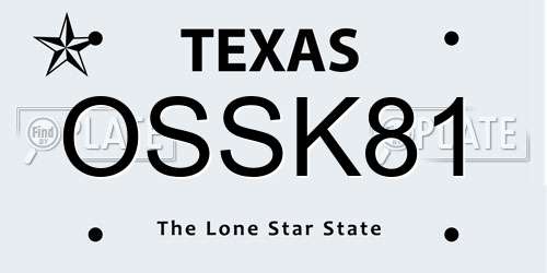OSSK81 Texas License Plate