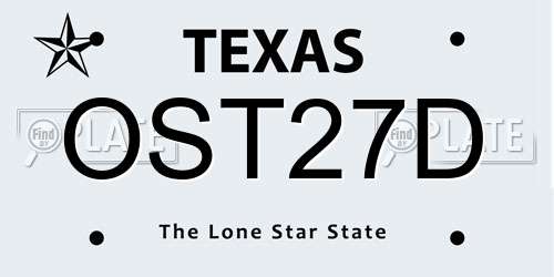 OST27D Texas License Plate