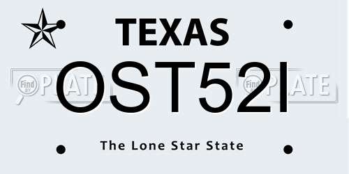 OST52I Texas License Plate