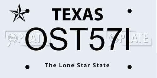 OST57I Texas License Plate