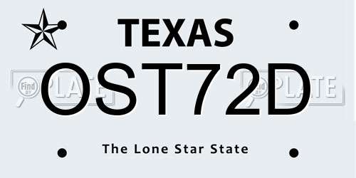 OST72D Texas License Plate