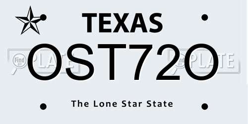 OST72O Texas License Plate