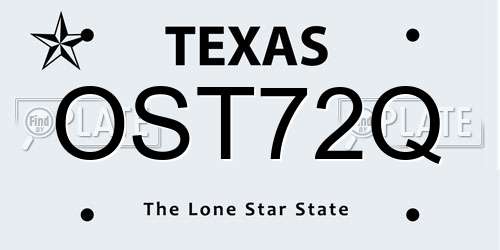 OST72Q Texas License Plate