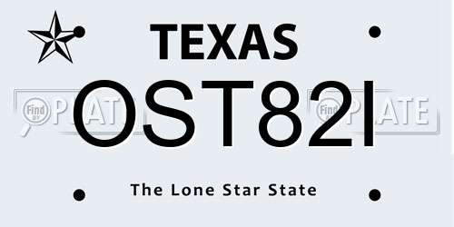 OST82I Texas License Plate