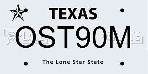 OST90M Texas License Plate
