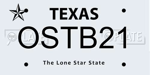 OSTB21 Texas License Plate
