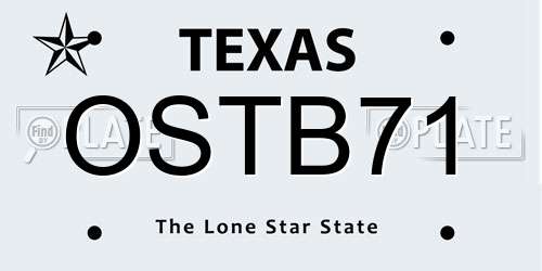 OSTB71 Texas License Plate