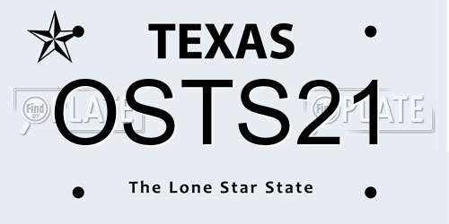 OSTS21 Texas License Plate