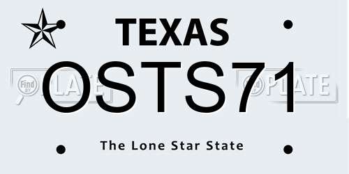 OSTS71 Texas License Plate