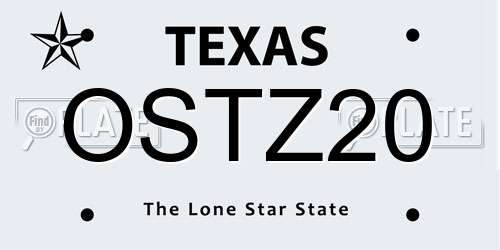 OSTZ20 Texas License Plate