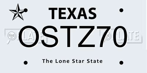 OSTZ70 Texas License Plate