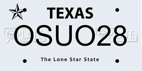 OSUO28 Texas License Plate