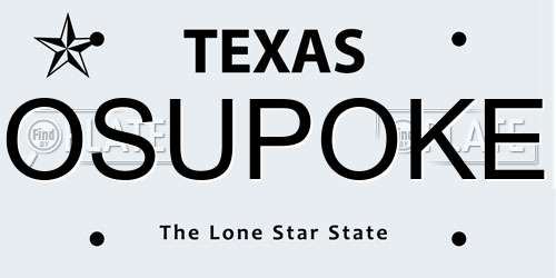 OSUPOKE Texas License Plate