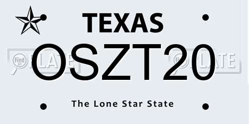 OSZT20 Texas License Plate