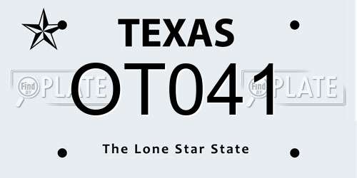 OT041 Texas License Plate