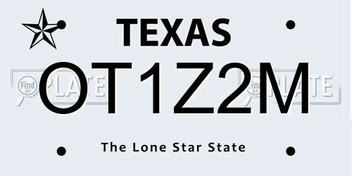 OT1Z2M Texas License Plate