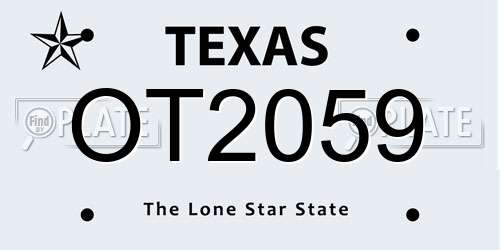 OT2059 Texas License Plate