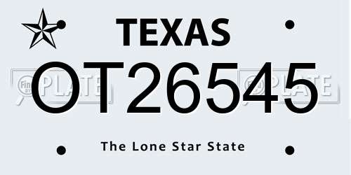 OT26545 Texas License Plate