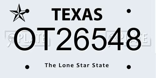 OT26548 Texas License Plate