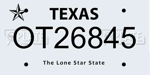 OT26845 Texas License Plate