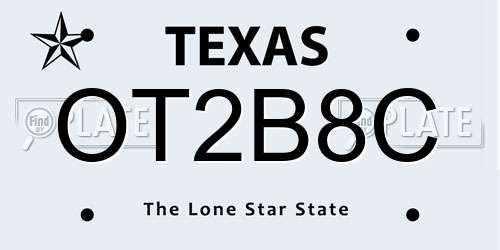 OT2B8C Texas License Plate