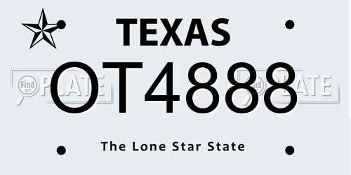 OT4888 Texas License Plate