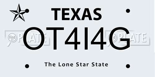 OT4I4G Texas License Plate
