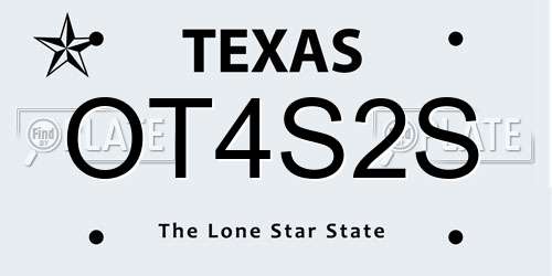 OT4S2S Texas License Plate