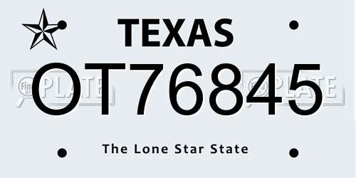OT76845 Texas License Plate