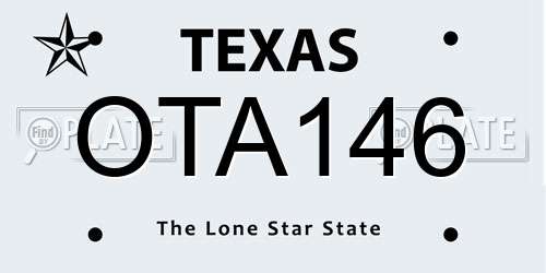 OTA146 Texas License Plate