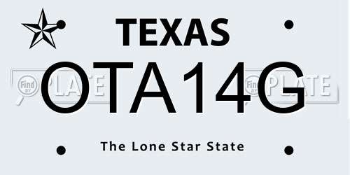 OTA14G Texas License Plate